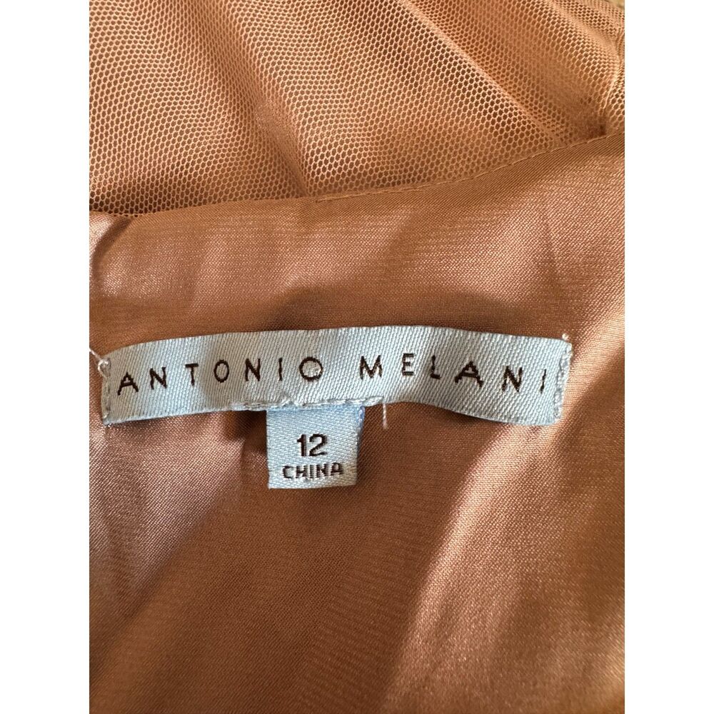 NWT Antonio Melani Nude Beige Beaded Cocktail Dress Sz 12 Embellished Sequin - Picture 6 of 12